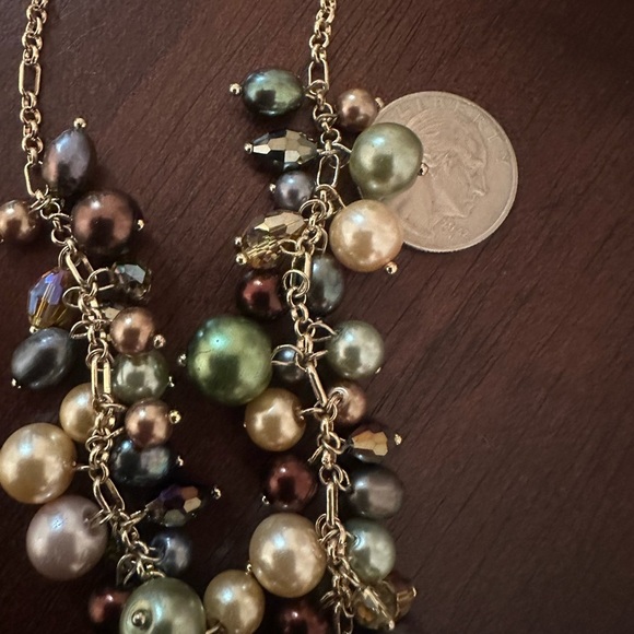 PREMIER DESIGNS Multicolor Dangling Pearl Necklace. 16”L 3”L Extension - Picture 6 of 6